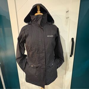 Columbia Omni-Tech Polka Dot Hooded Waterproof Parka | Women’s M | Gorpcore
